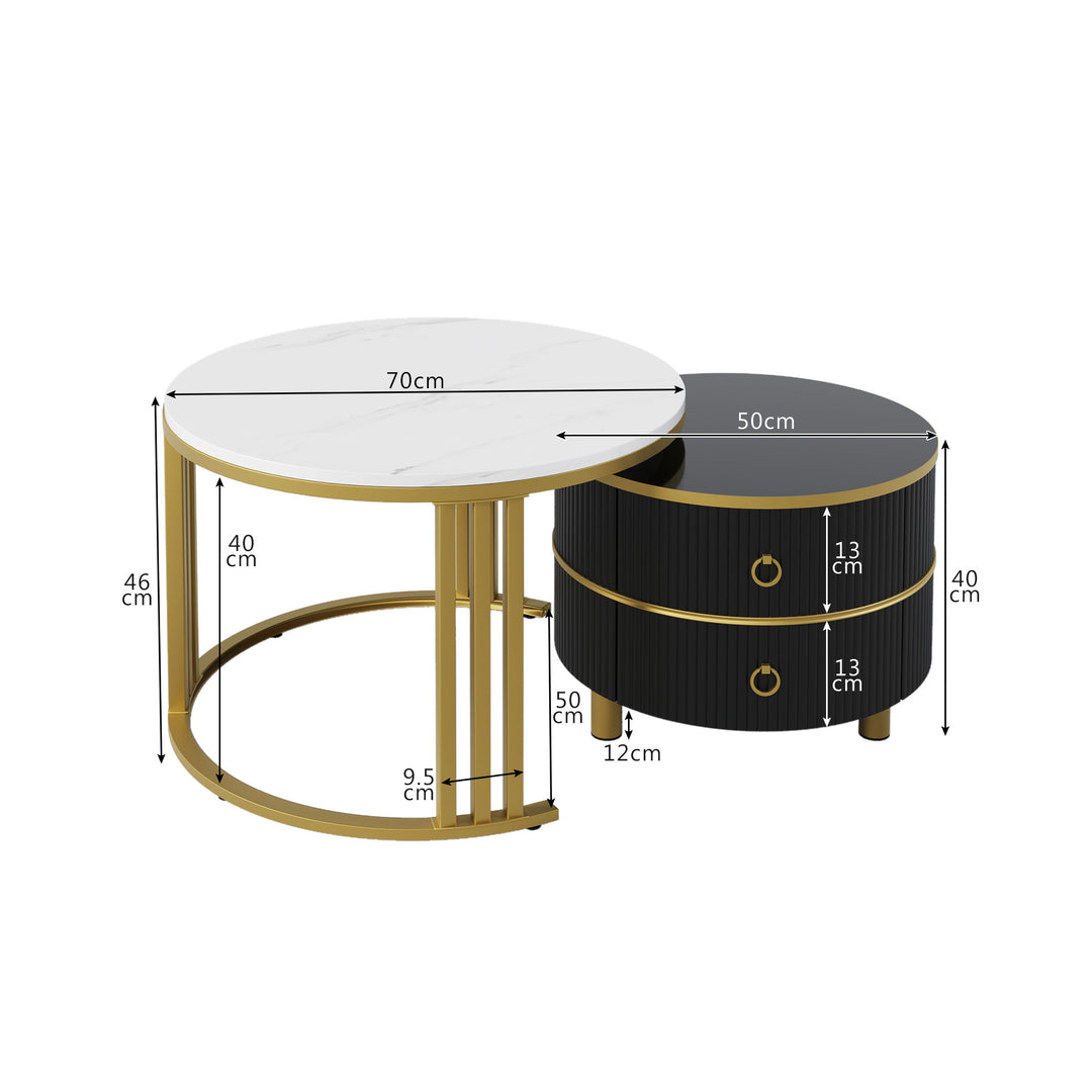 Set of 2 imitation nesting coffee tables CHOHMOI GD BLACK UK