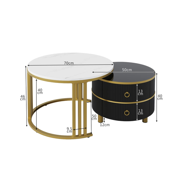 Set of 2 imitation nesting coffee tables CHOHMOI GD BLACK UK