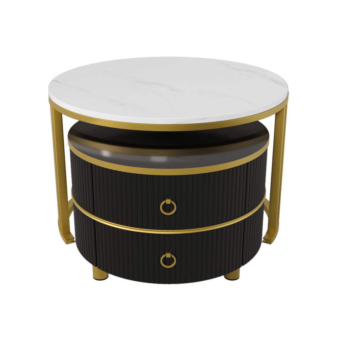 Set of 2 imitation nesting coffee tables CHOHMOI GD BLACK UK