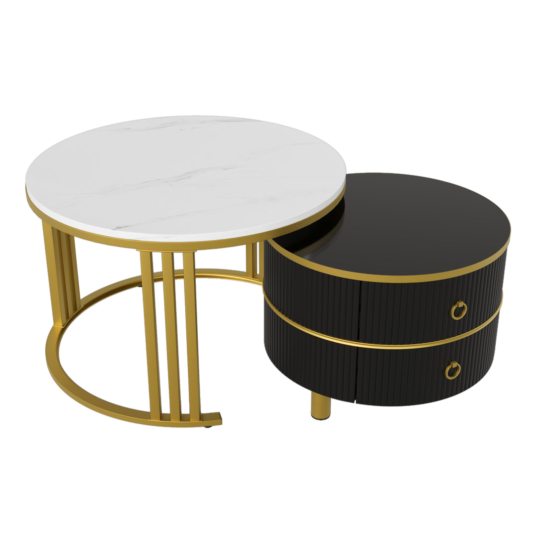 Set of 2 imitation nesting coffee tables CHOHMOI GD BLACK UK