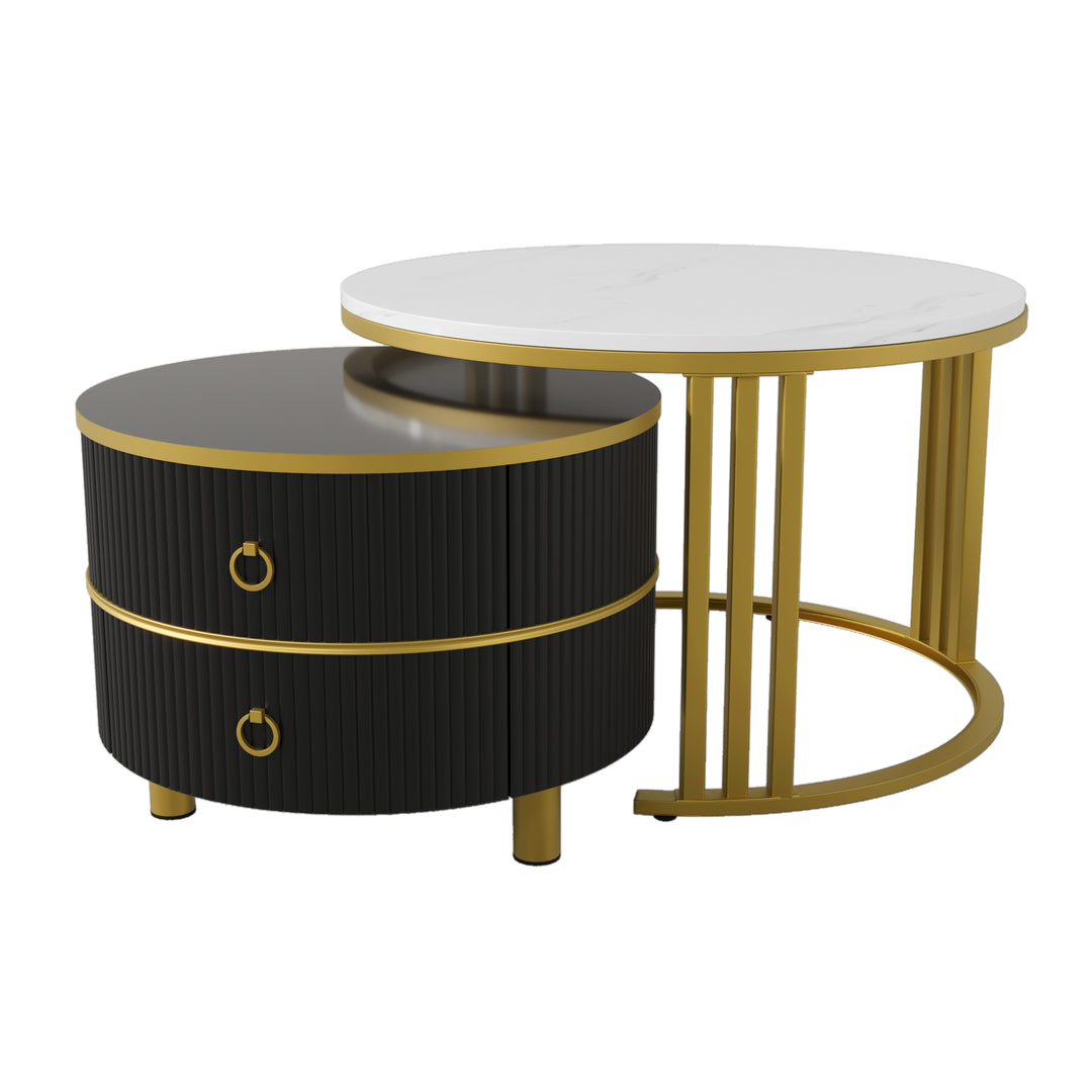Set of 2 imitation nesting coffee tables CHOHMOI GD BLACK UK