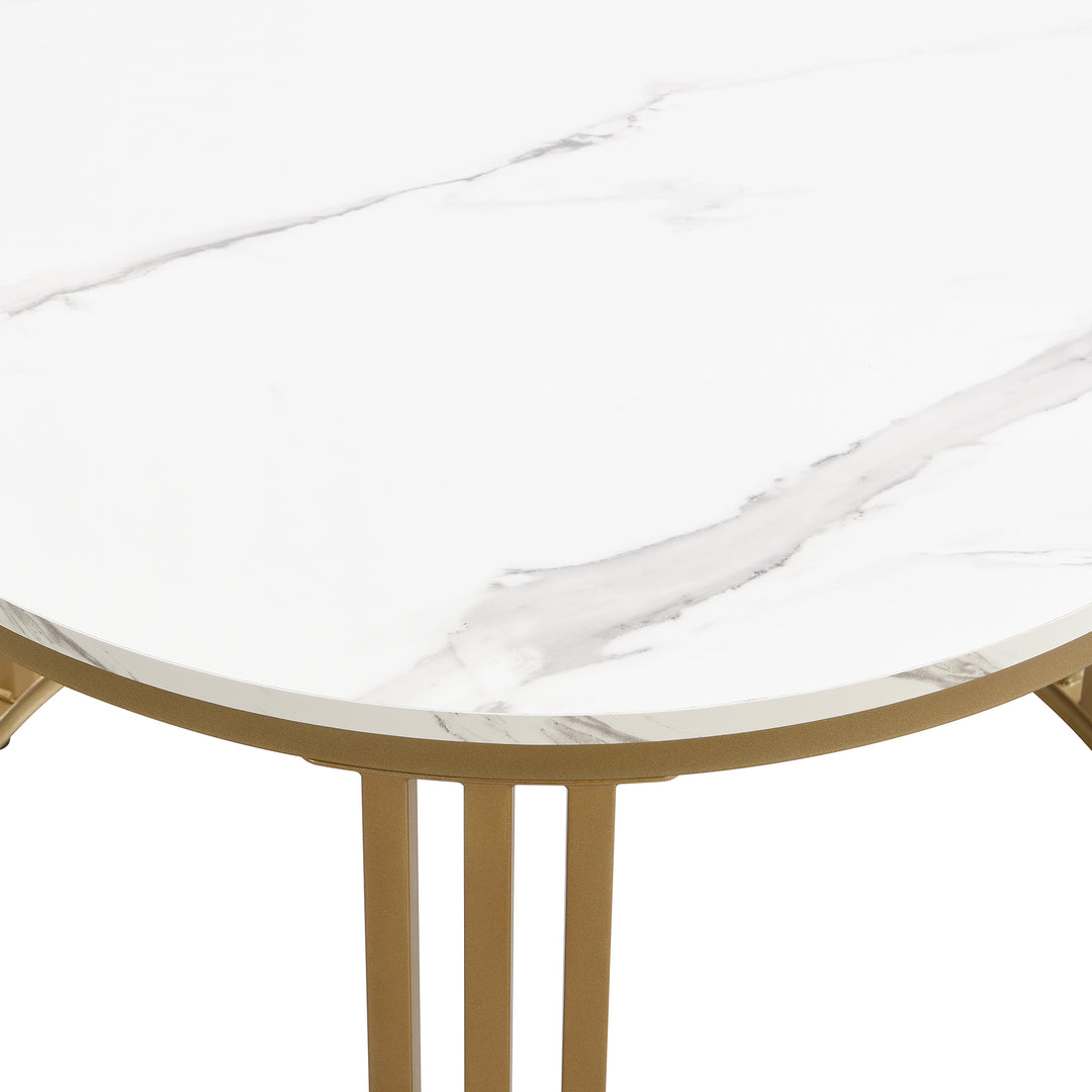 Set of 2 imitation white marble coffee tables glossy surface with 2 drawers CHOHMOI GD GREY UK