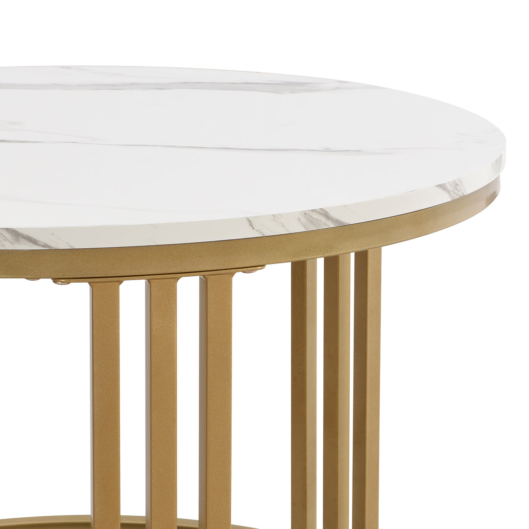 Set of 2 imitation white marble coffee tables glossy surface with 2 drawers CHOHMOI GD GREY UK