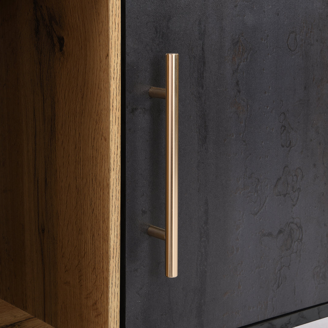 Modern elegant dark grey wooden TV stand Covuns UK