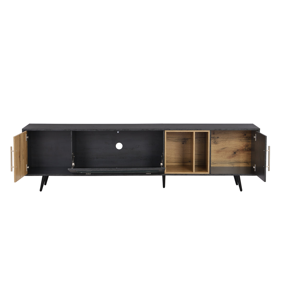 Modern elegant dark grey wooden TV stand Covuns UK