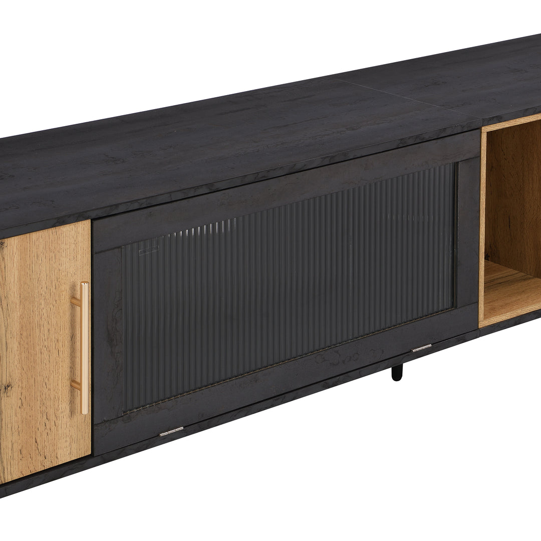 Modern elegant dark grey wooden TV stand Covuns UK
