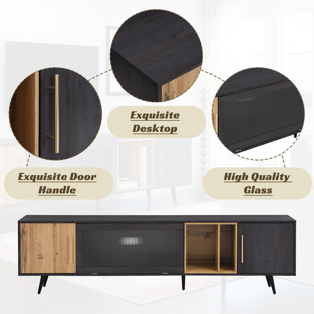 Modern elegant dark grey wooden TV stand Covuns UK