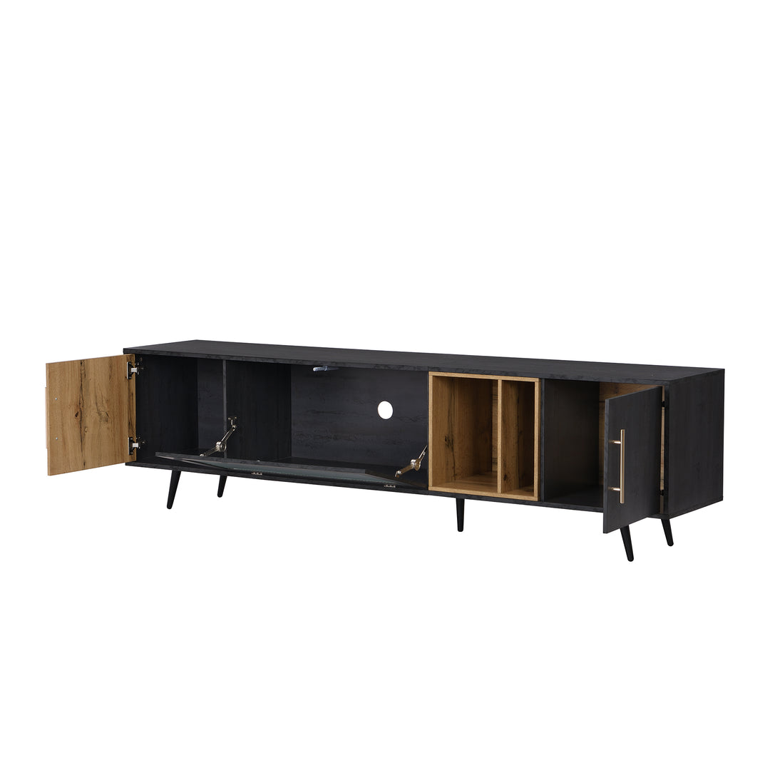 Modern elegant dark grey wooden TV stand Covuns UK