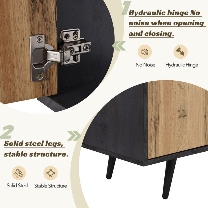 Modern elegant dark grey wooden TV stand Covuns UK