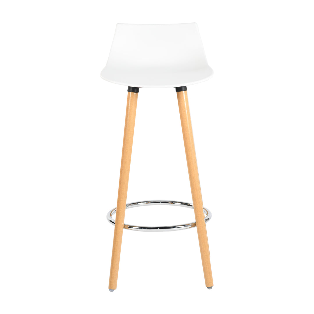 Set of 2 scandinavian white bar stools wooden legs DELIE WHITE SY