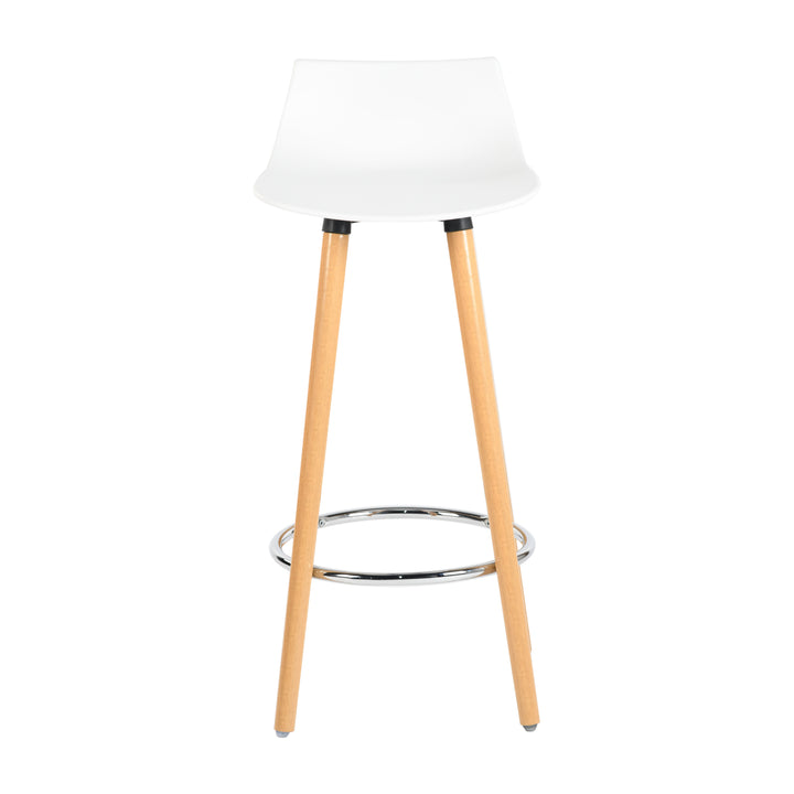 Set of 2 scandinavian white bar stools wooden legs DELIE WHITE SY