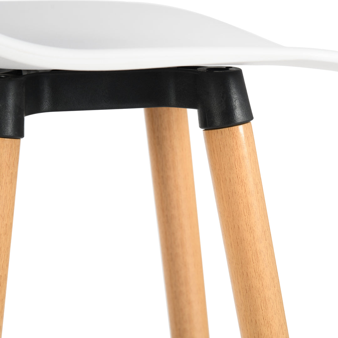 Set of 2 scandinavian white bar stools wooden legs DELIE WHITE SY