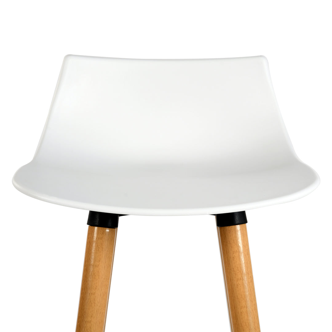 Set of 2 scandinavian white bar stools wooden legs DELIE WHITE SY