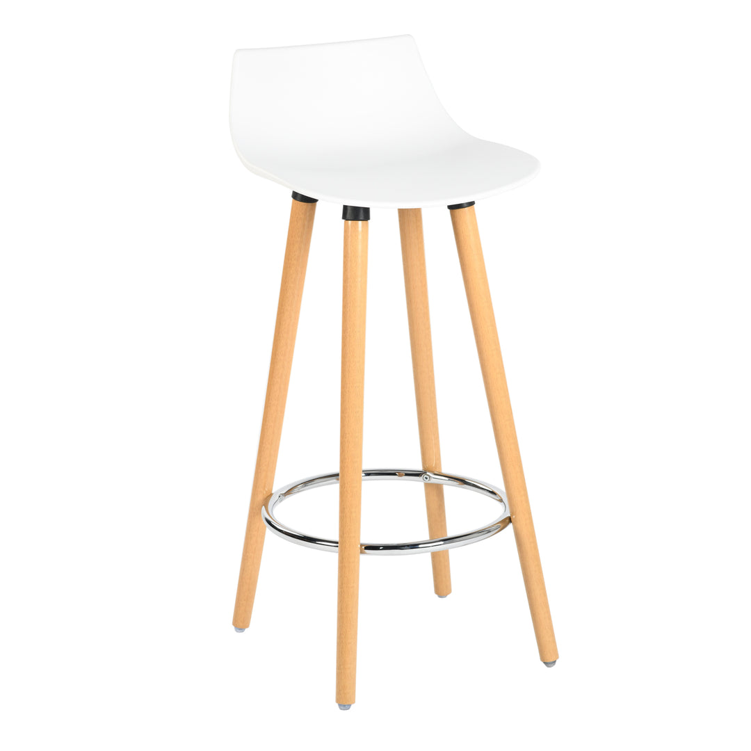 Set of 2 scandinavian white bar stools wooden legs DELIE WHITE SY