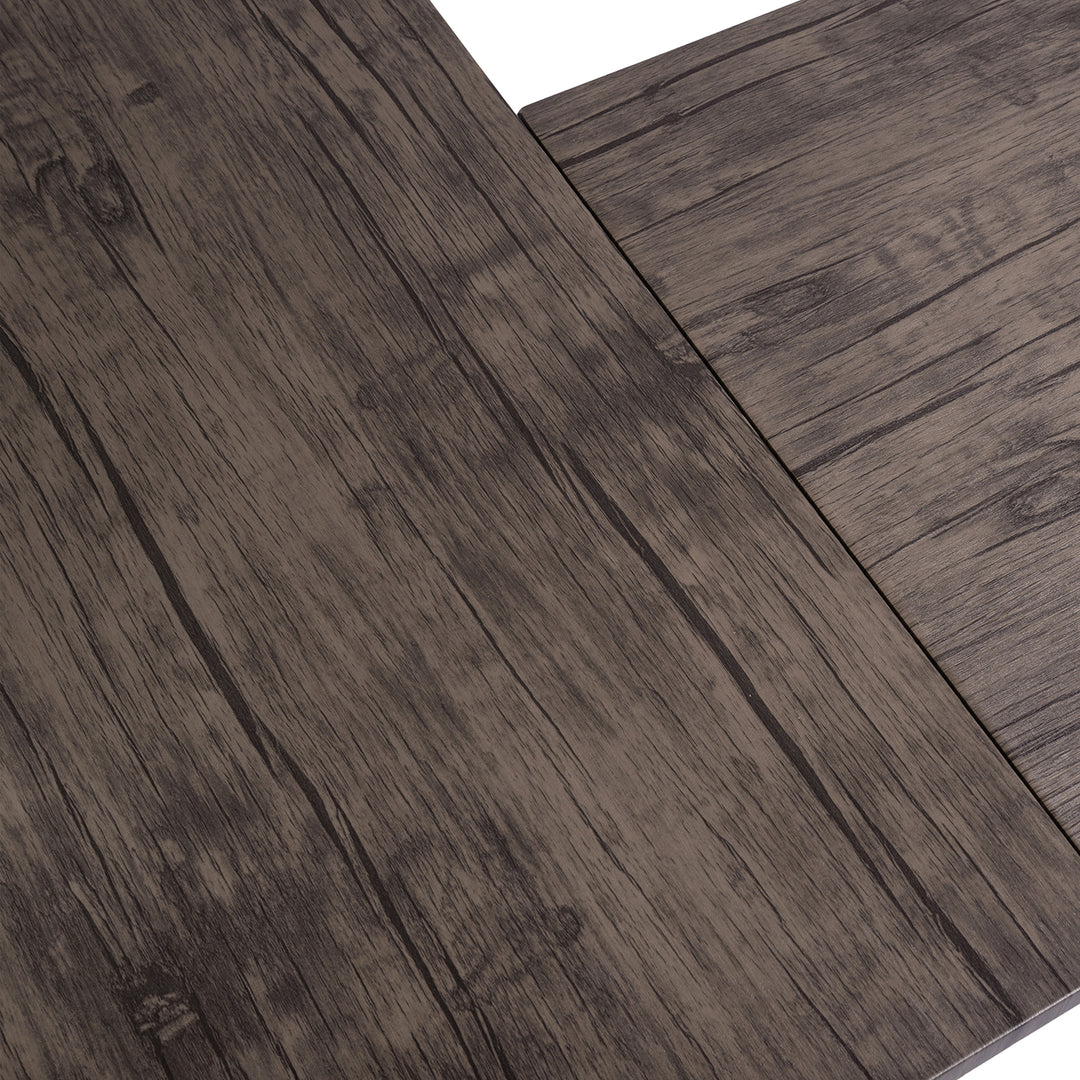 L-shaped corner desk industrial style dark wooden dffet DROGBA DD