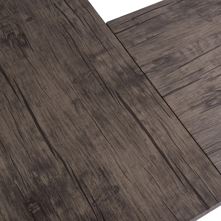 L-shaped corner desk industrial style dark wooden dffet DROGBA DD