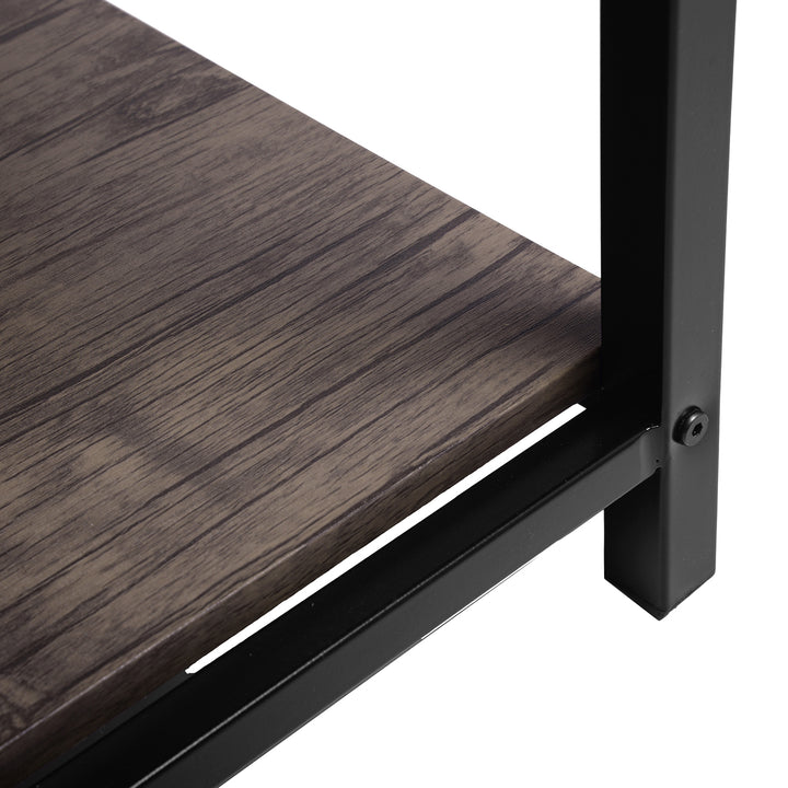 L-shaped corner desk industrial style dark wooden dffet DROGBA DD