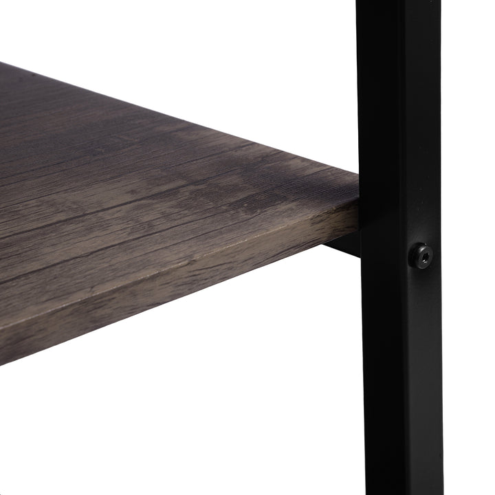 L-shaped corner desk industrial style dark wooden dffet DROGBA DD