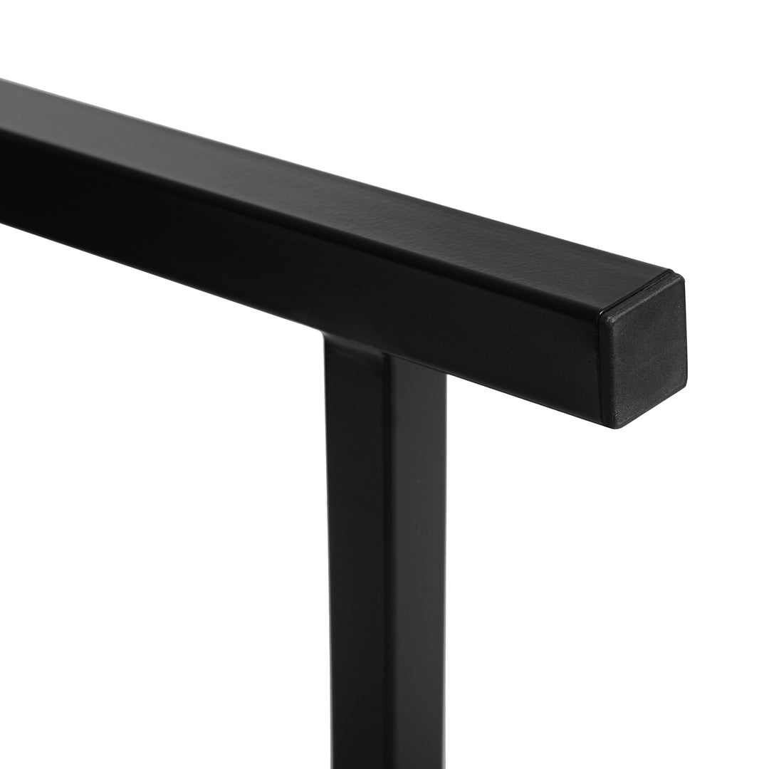 L-shaped corner desk industrial style dark wooden dffet DROGBA DD