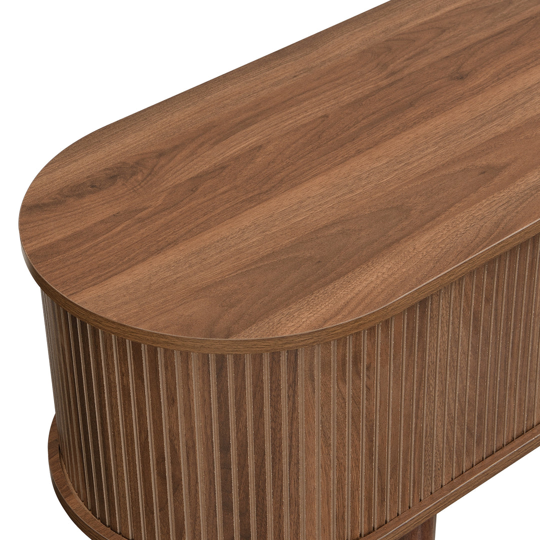 Dark oak textured TV stand with 2 sliding doors and 2 drawers STRUCTUR