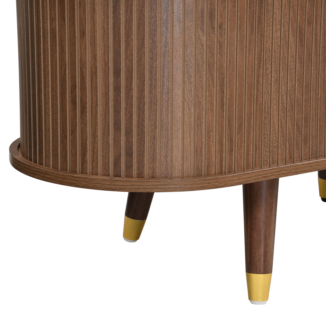 Dark oak textured TV stand with 2 sliding doors and 2 drawers STRUCTUR