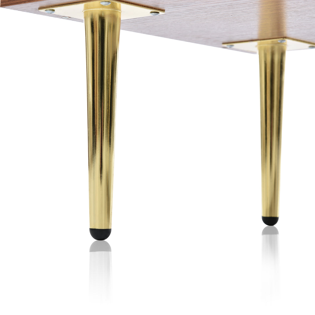 Faux rattan walnut sideboard cabinet, chest of drawers with 6 drawers 40Dx120Wx90Hcm DELMO UK