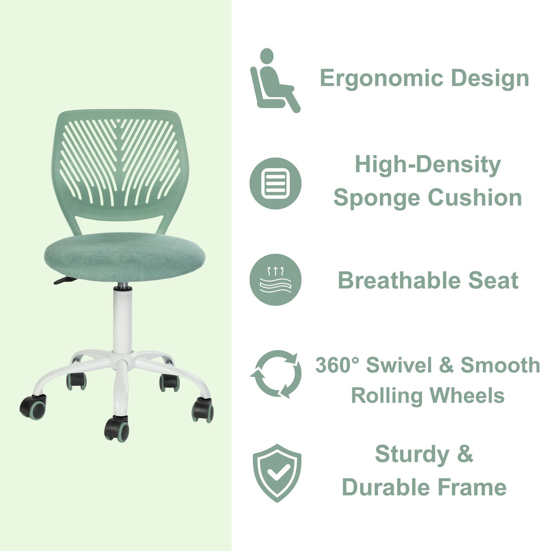 Aqua swivel children desk's chair height adjustable office chair CARNATION FABRIC AQUA