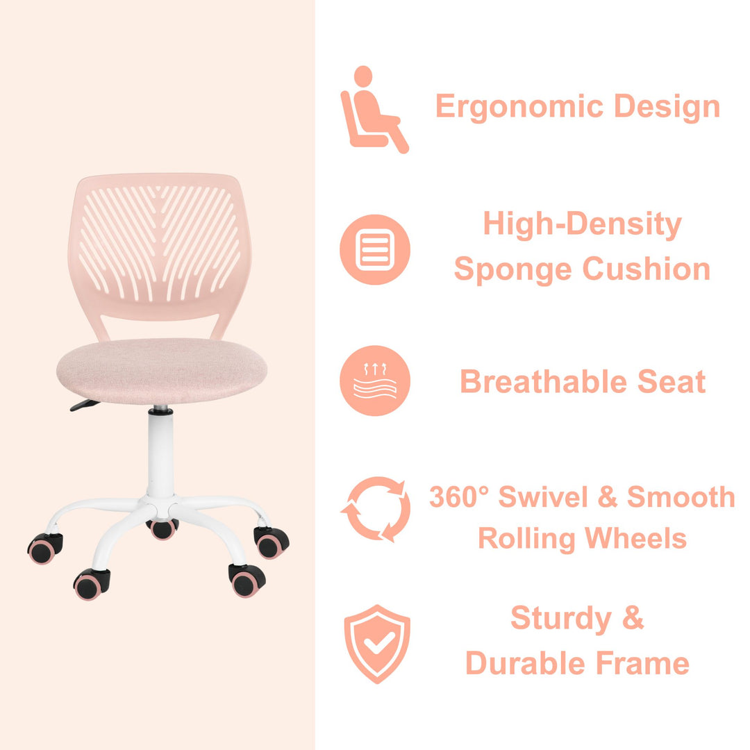 Rose swivel children desk's chair height adjustable office chair CARNATION MALMONEW PINK