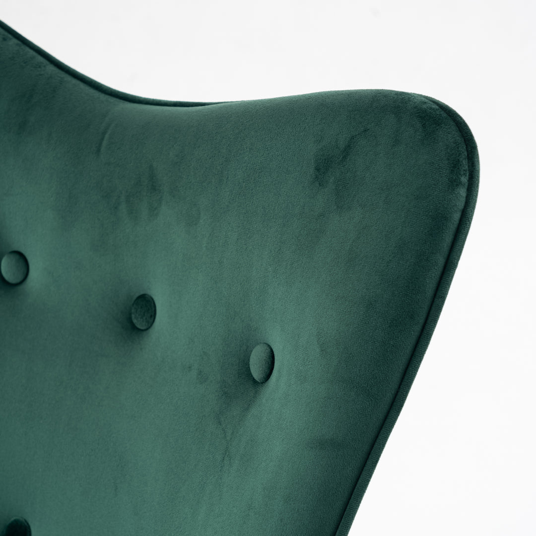 Scandinavian green velvet rocking chair EPPING SMALL VELVET GREEN