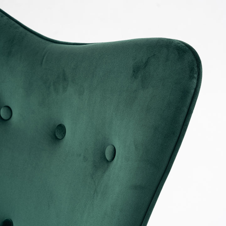 Scandinavian green velvet rocking chair EPPING SMALL VELVET GREEN