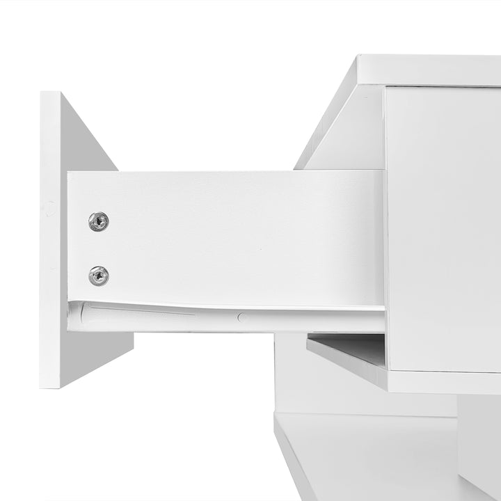 High-gloss white coffee table with LED light EELDROITH WHITE UK