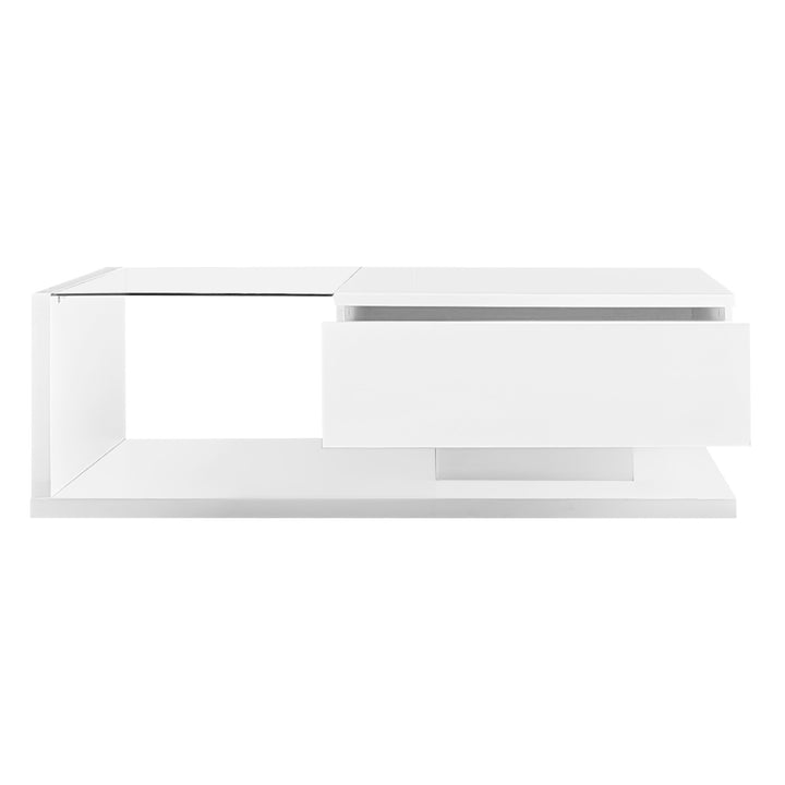 High-gloss white coffee table with LED light EELDROITH WHITE UK