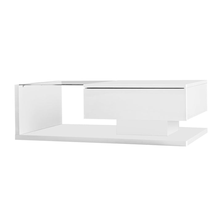 High-gloss white coffee table with LED light EELDROITH WHITE UK