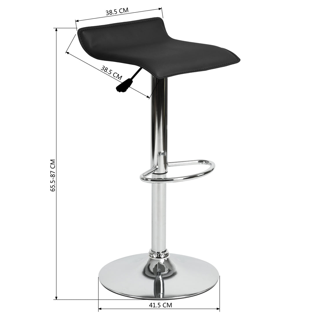 Set of 2 Modern Black Bar Stools FLANAGAN 385 2PCS BK A