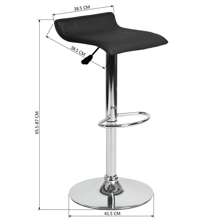Set of 2 Modern Black Bar Stools FLANAGAN 385 2PCS BK A