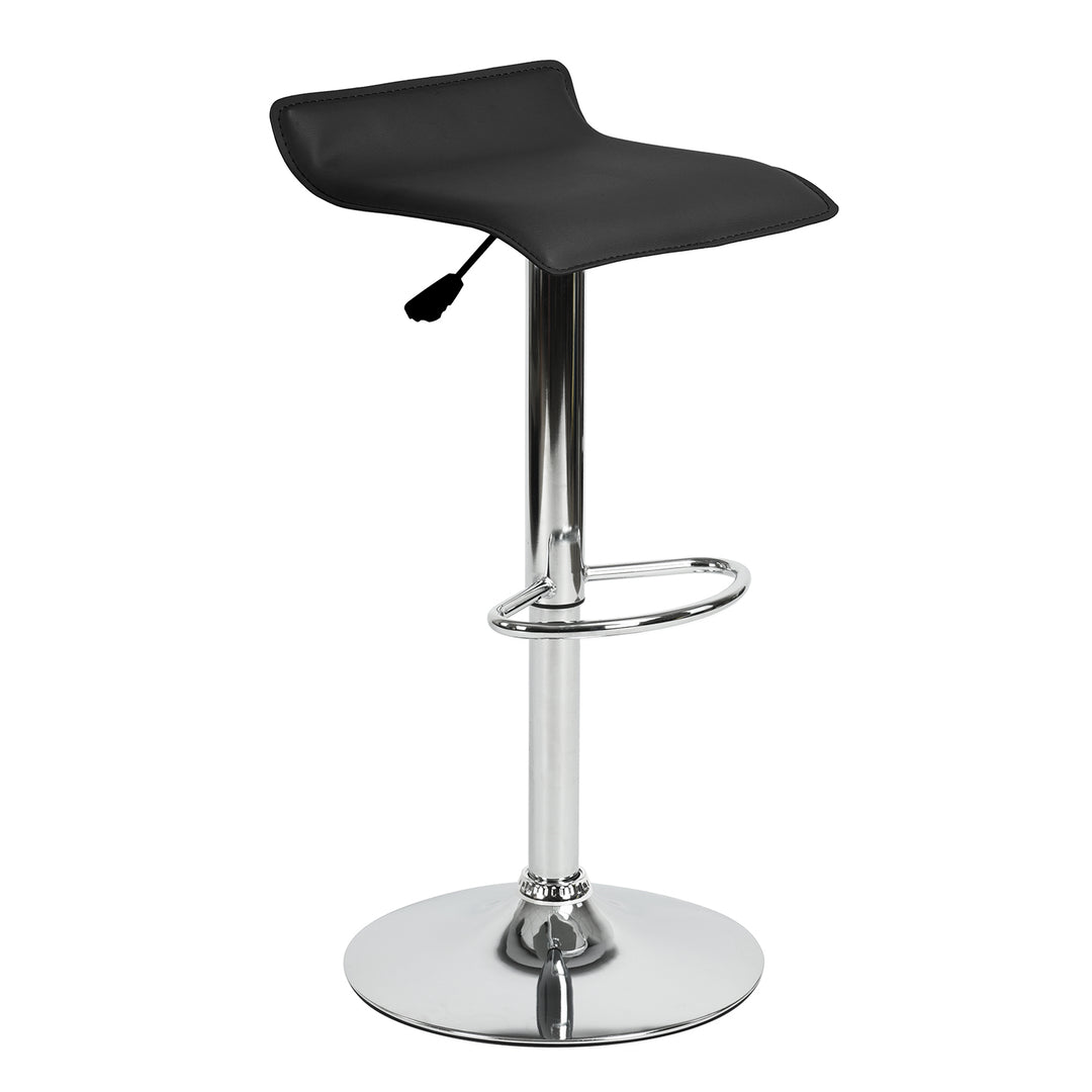Set of 2 Modern Black Bar Stools FLANAGAN 385 2PCS BK A