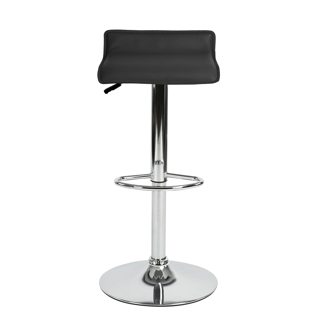 Set of 2 Modern Black Bar Stools FLANAGAN 385 2PCS BK A
