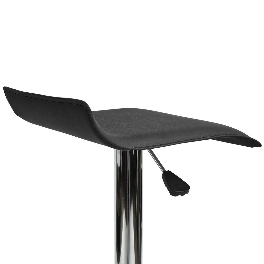 Set of 2 Modern Black Bar Stools FLANAGAN 385 2PCS BK A