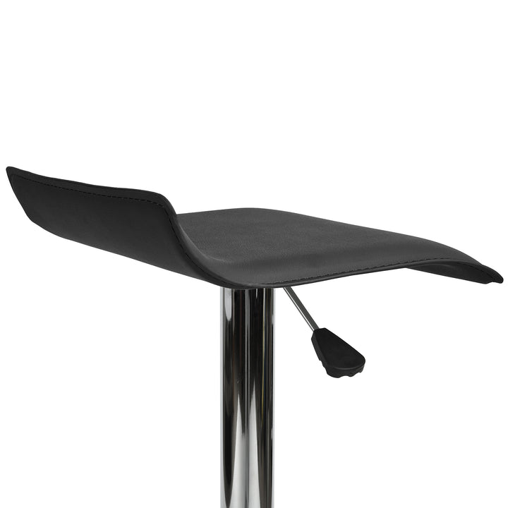Set of 2 Modern Black Bar Stools FLANAGAN 385 2PCS BK A
