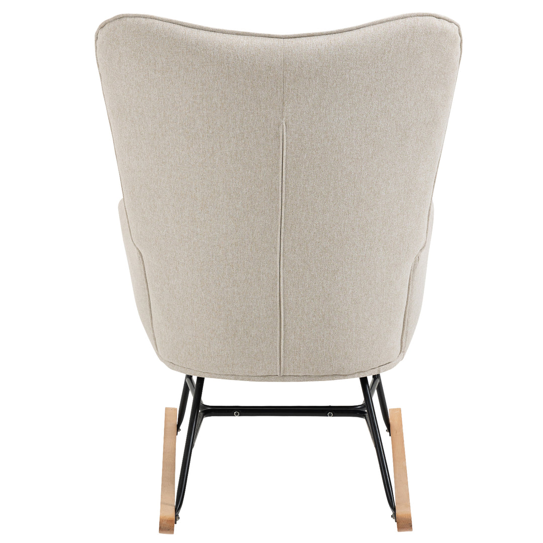 Scandinavian beige fabric rocking chair FUNKEL FABRIC BEIGE ROCK