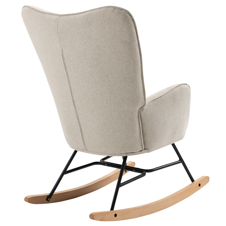 Scandinavian beige fabric rocking chair FUNKEL FABRIC BEIGE ROCK
