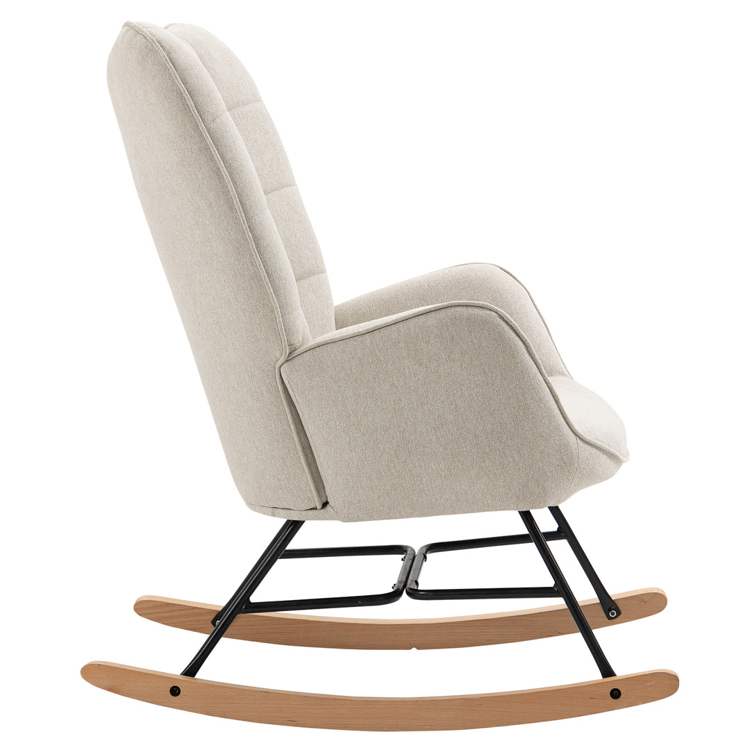 Scandinavian beige fabric rocking chair FUNKEL FABRIC BEIGE ROCK