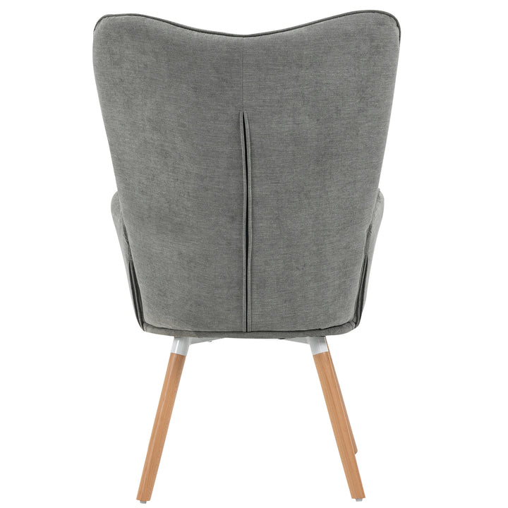 Scandinavian grey fabric armchair FUNKEL FABRIC GREY NATURAL WOOD LEG
