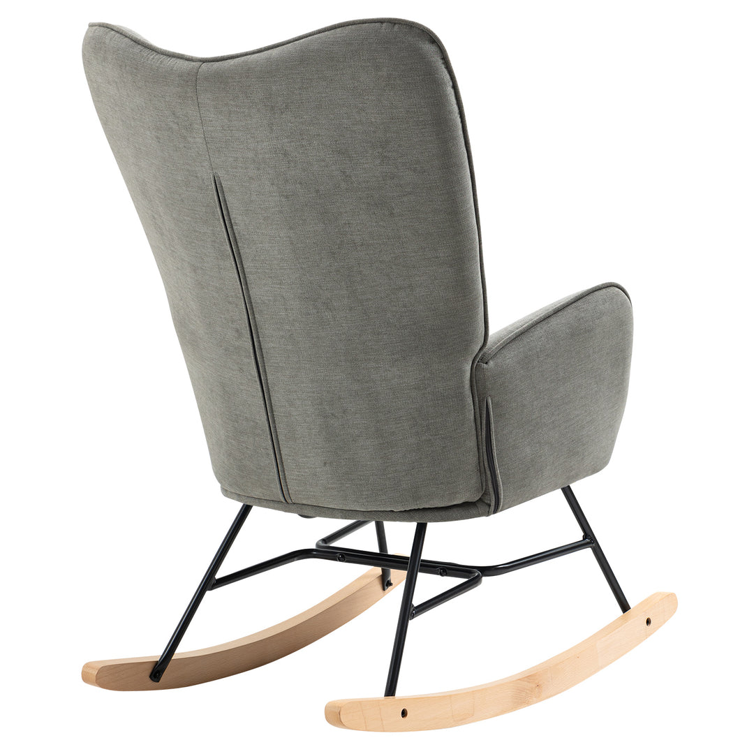 Scandinavian grey fabric rocking chair FUNKEL FABRIC GREY ROCK