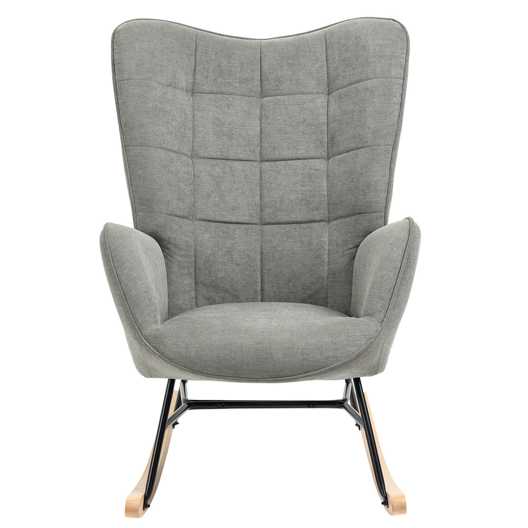 Scandinavian grey fabric rocking chair FUNKEL FABRIC GREY ROCK