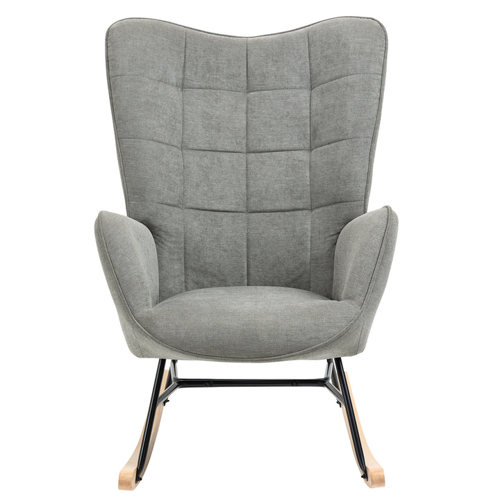 Scandinavian grey fabric rocking chair FUNKEL FABRIC GREY ROCK