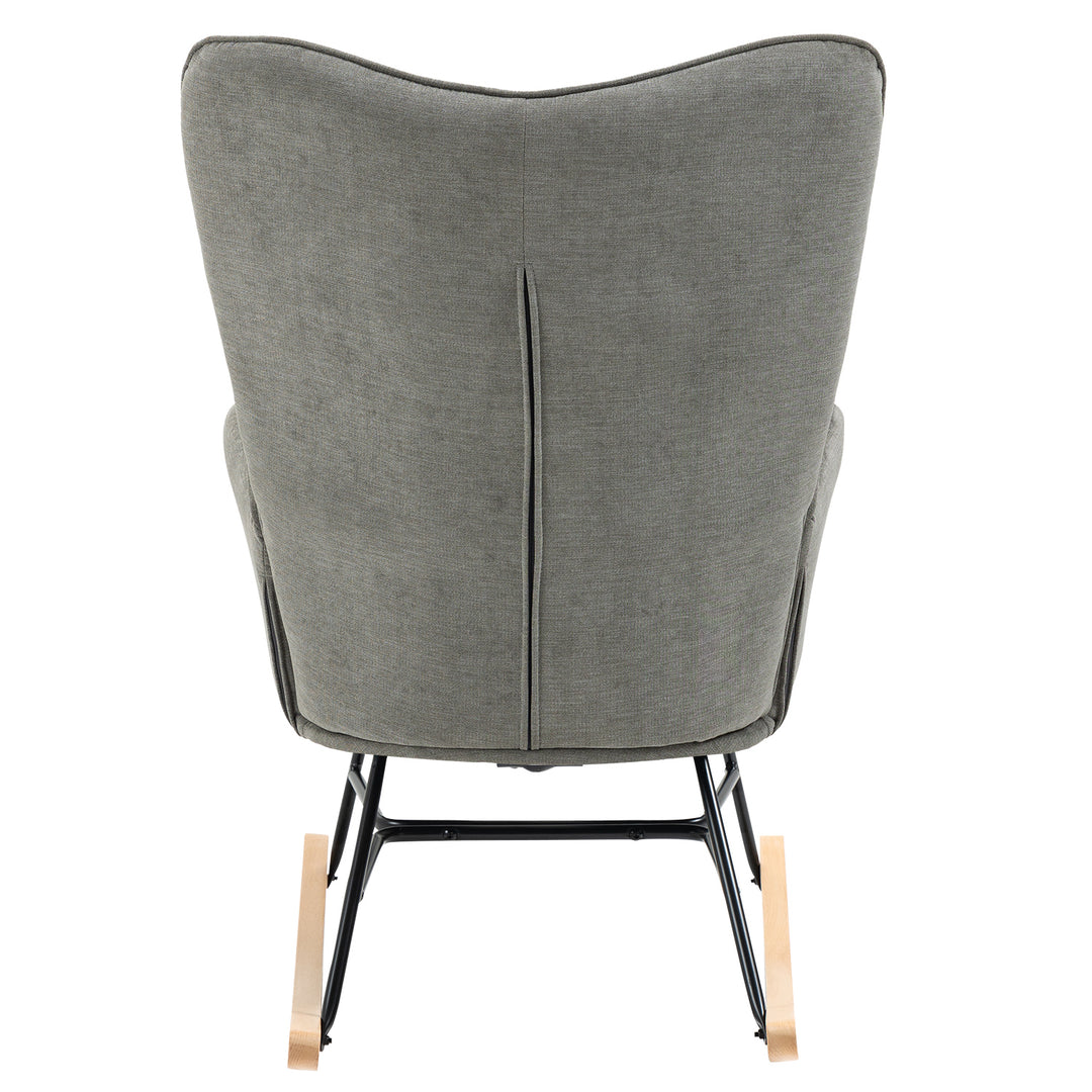 Scandinavian grey fabric rocking chair FUNKEL FABRIC GREY ROCK