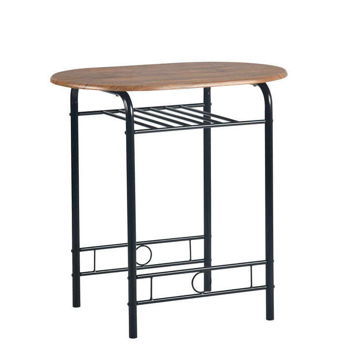 Breakfast Table and 2 Chairs Set, 75x50cm, Matte Black, Modern Kitchen Furniture GAYLE 75 246T