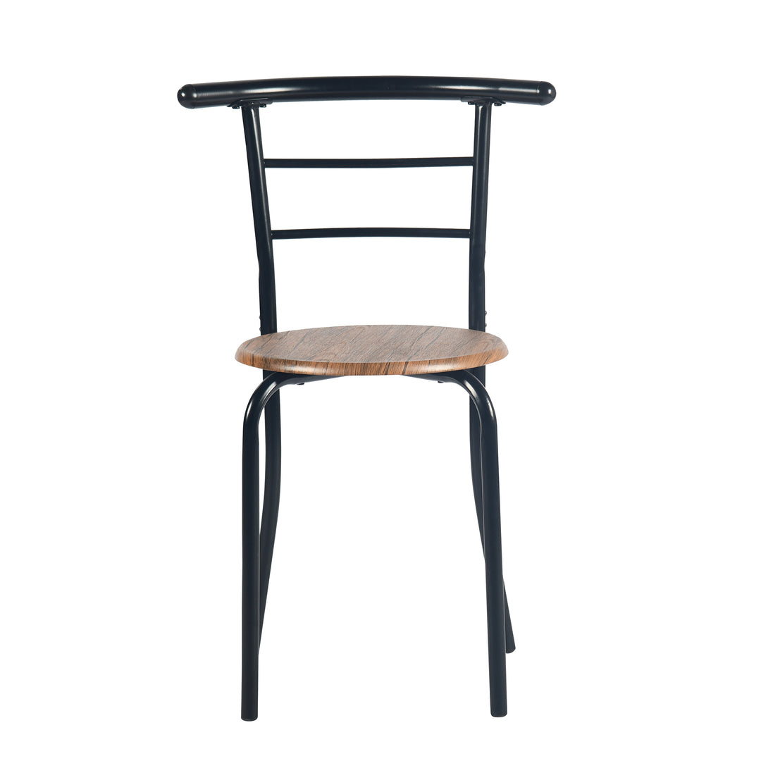 Breakfast Table and 2 Chairs Set, 75x50cm, Matte Black, Modern Kitchen Furniture GAYLE 75 246T