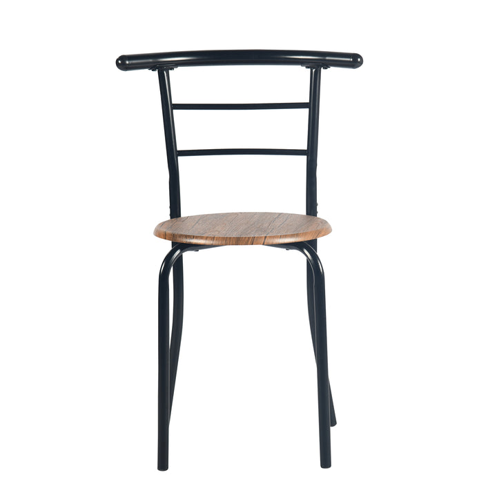 Breakfast Table and 2 Chairs Set, 75x50cm, Matte Black, Modern Kitchen Furniture GAYLE 75 246T